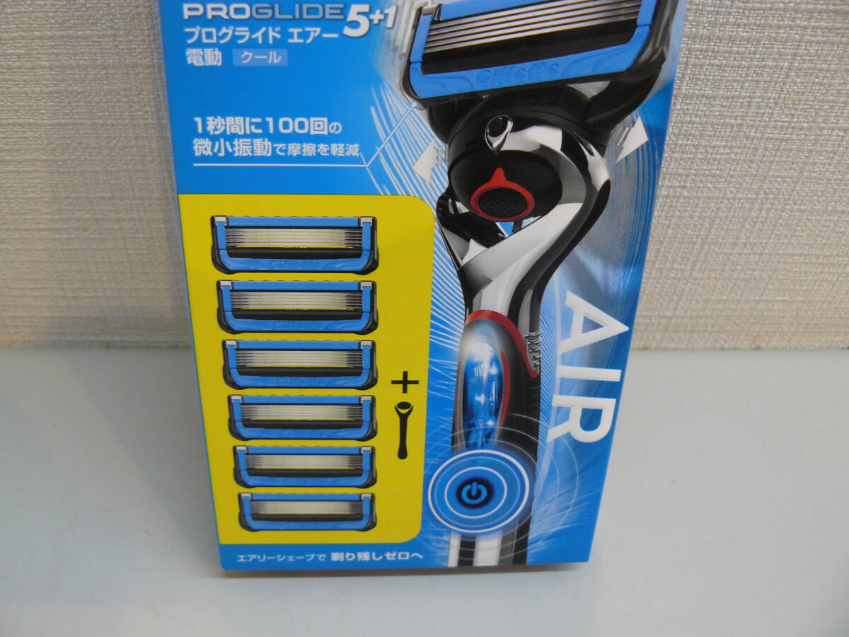 30313●Gillette　プログライド　エアー　電動クール　5+1　ホルダー＆替刃6個付お得セット　電動タイプ　未開封未使用品 _画像3