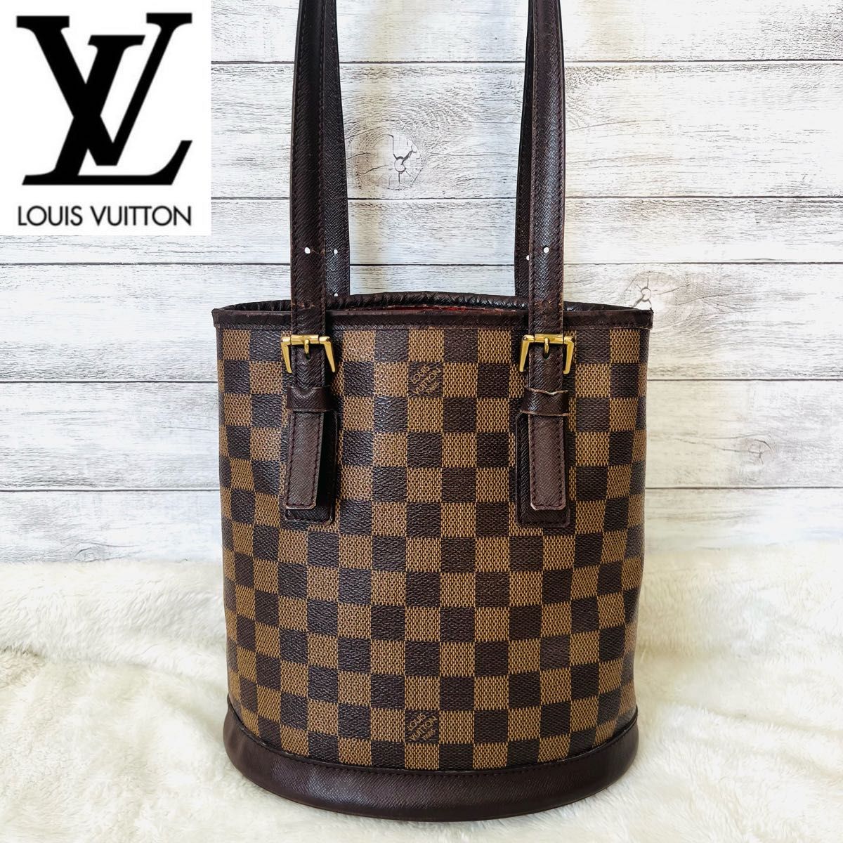 【良品】LOUIS VUITTON ルイヴィトン　ダミエ　マレ　トートバッグ　バケツ型　　N42240 廃盤品　ショルダーバッグ