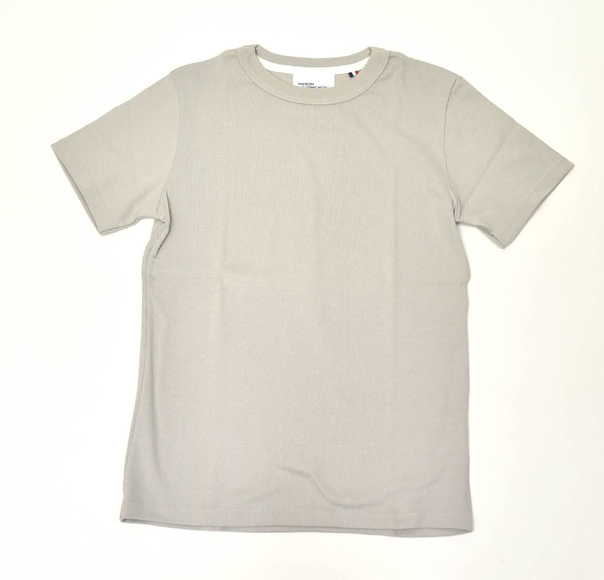 新品メゾンコルニションMaison Cornichon半袖Tシャツ0グレー Classic Fitコットンフライス ニットTシャツ_画像1