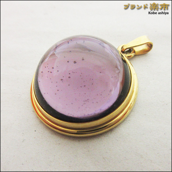 *LALIQUElalik necklace pendant top oval Gold metal fittings purple Stone * including carriage 