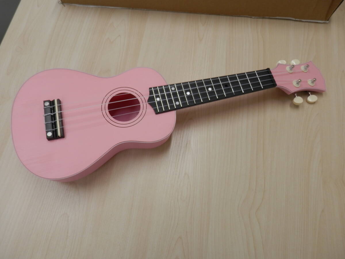 ギター ウクレレ 4弦 初心者 入門 セット 大人 子供 女性 アコースティックギター アコギギター ピンク【B25】の画像1
