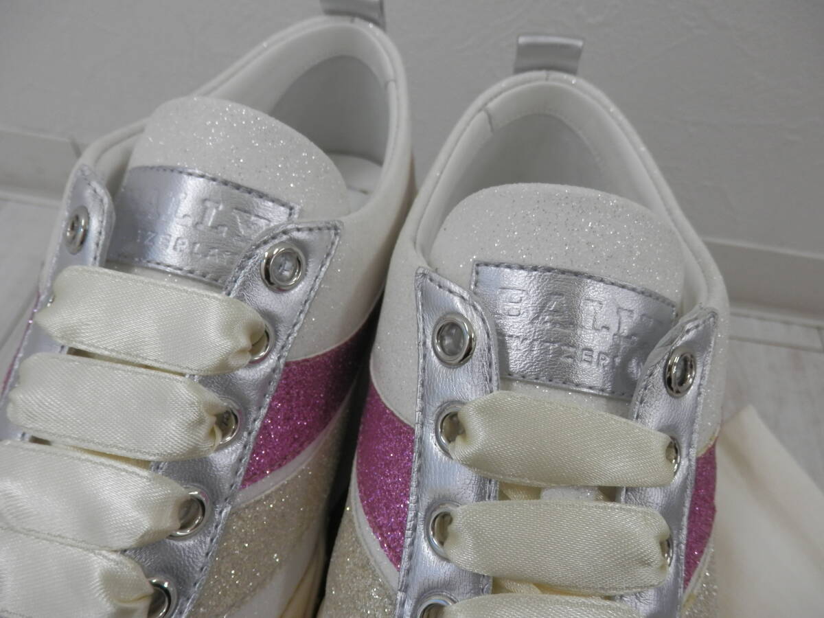 BALLY Bally спортивные туфли 25.0cm соответствует SHENNON-T женский low cut g Ritter ламе лента metal Logo обувь [B430]