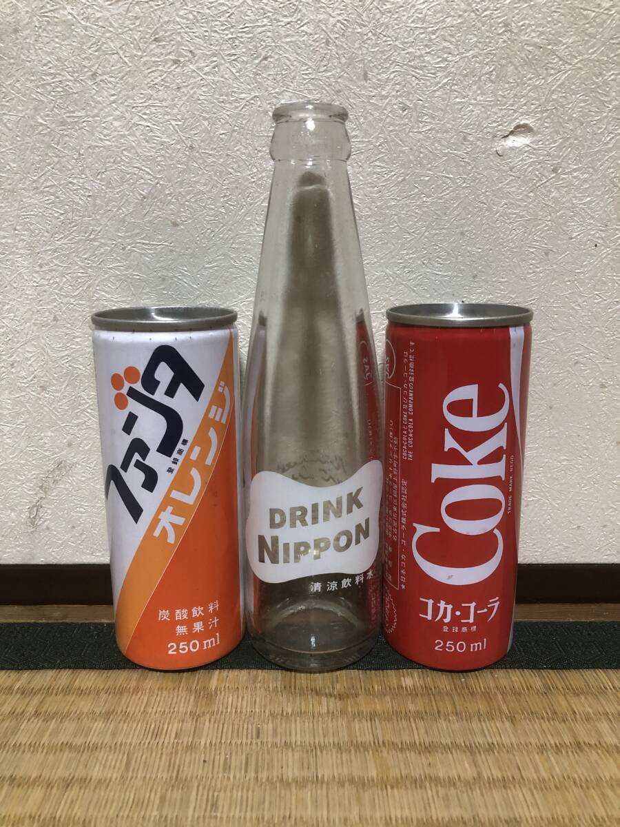 ■現状渡し品■　　　80年代　ファンタ / ドリンクニッポン / コカコーラ　　　缶・瓶 セット　　　//昭和レトロ 駄菓子屋//_画像1