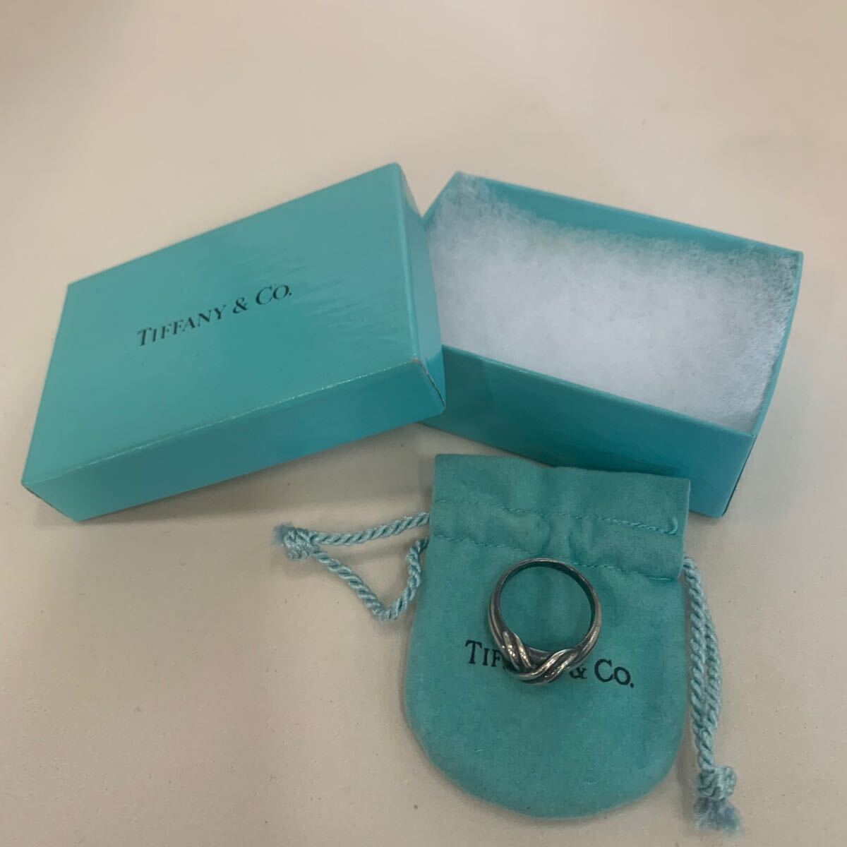 岸170 1円 ■美品■ TIFFANY＆Co ティファニー シグネチャー SV925 リング 指輪 アクセサリー 約10号 レディース シルバー系_画像1