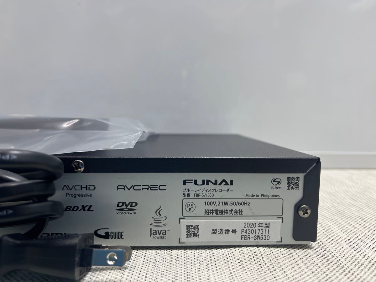 2020年製【未使用品】FUNAI製/ブルーレイレコーダー/FBR-SW530 /  500GB  2番組同時録画