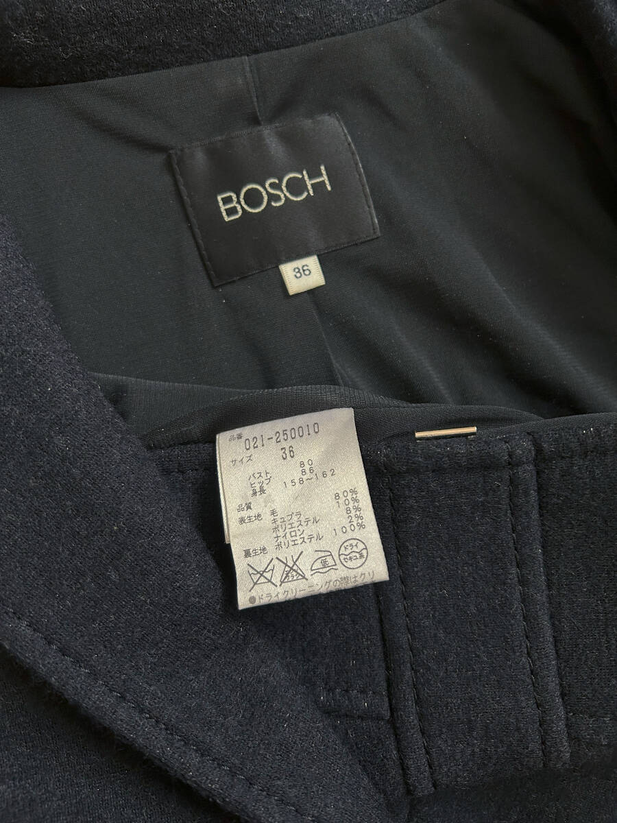 Q как новый * Bosch *BOSCH* чёрный серия * прекрасное качество шерсть материалы * ламе ввод * panel дизайн * прекрасный форма tailored jacket *36 номер (S)/ женский / ходить на работу тоже 