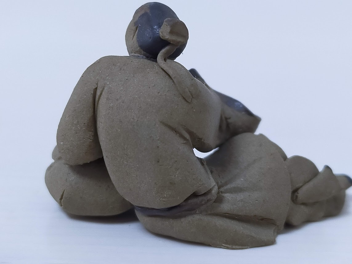 石湾陶器 陶器人形 対酒 現状品 ミニ人形 豆人形 中国古玩 中国伝統工芸 土人形の画像9