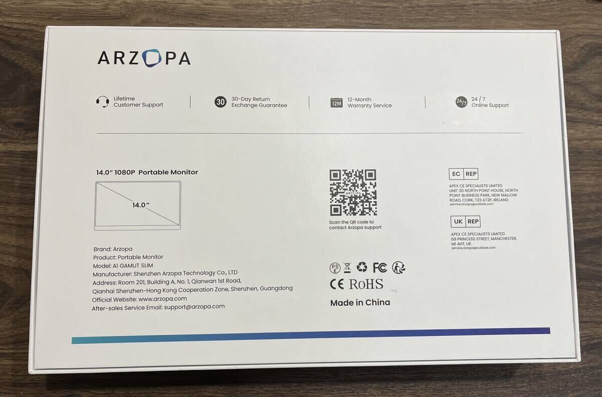  as good as new ARZOPA A1 GAMUT SLIM mobile monitor PORTABLE MONITOR mobile monitor approximately 14 -inch free shipping liquid crystal display 1080 full HD 3