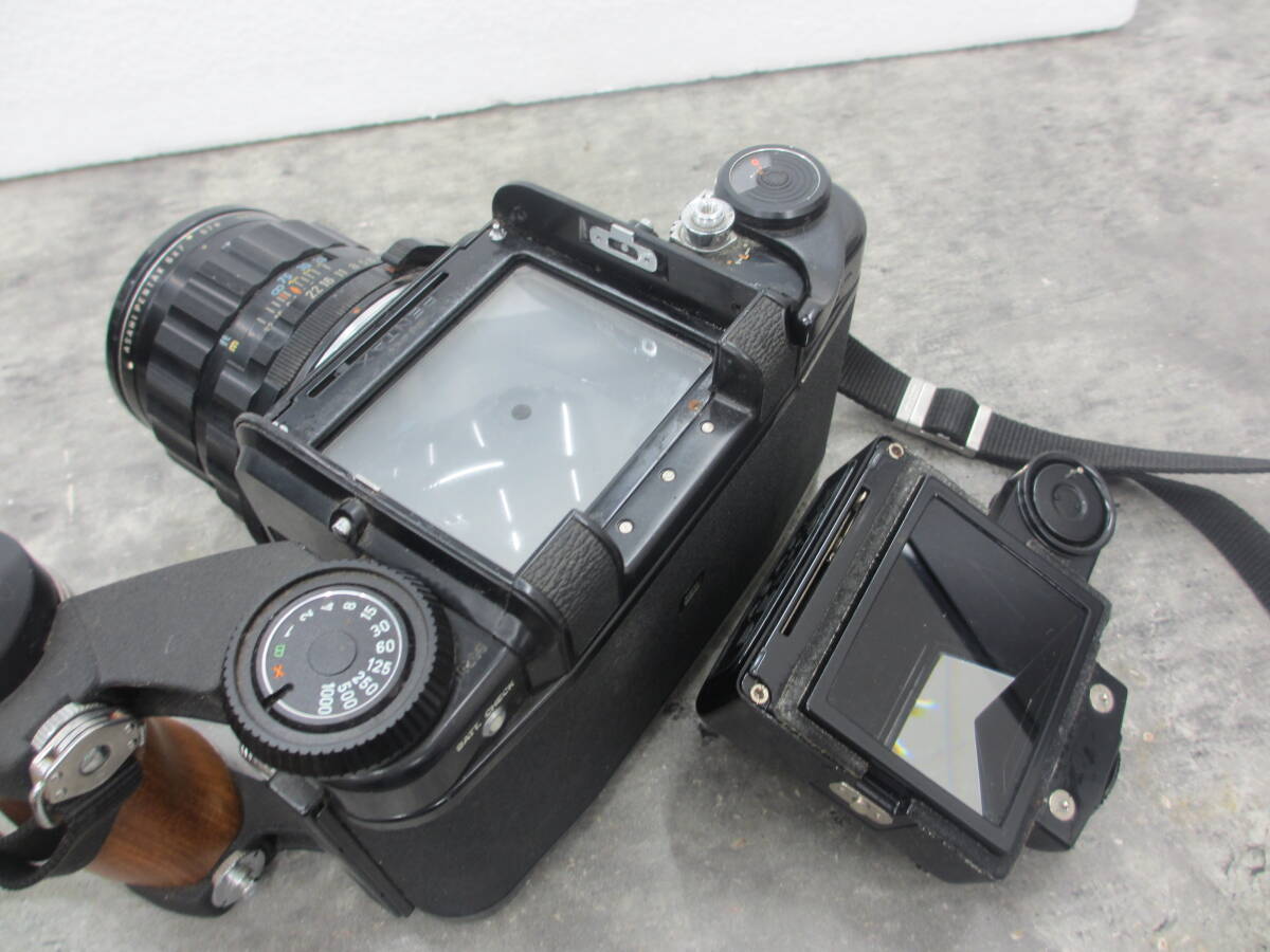 ASAHI PENTAX/アサヒ ペンタックス/6×7 カメラ/TAKUMAR/6×7 1：2.4/105 レンズ付き/木製グリップ付き/ジャンクの画像8
