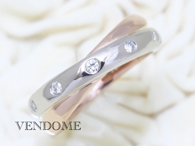 ☆VENDOME ヴァンドーム青山☆PT K18 ピンクゴールド ダイヤモンド