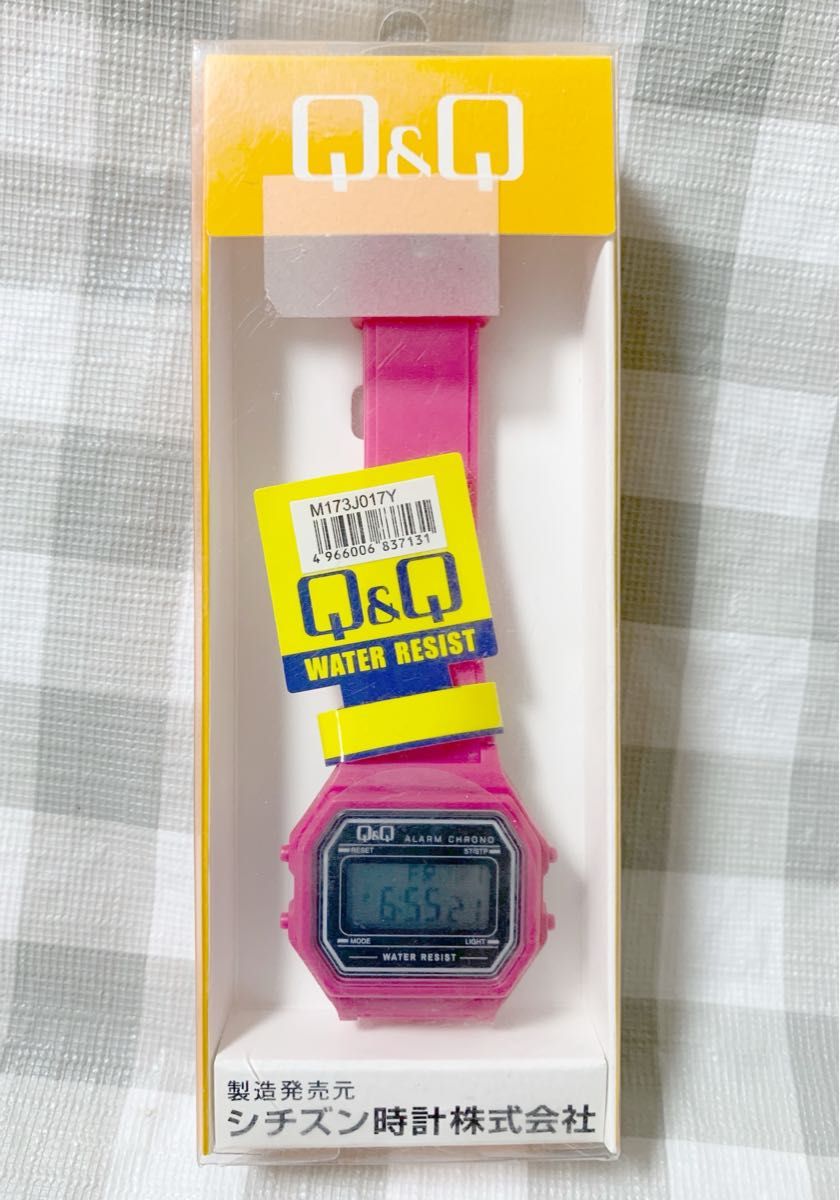 [シチズン Q&Q] 腕時計 デジタル 多機能 防水 M173J017 レディース ピンク★新品です♪
