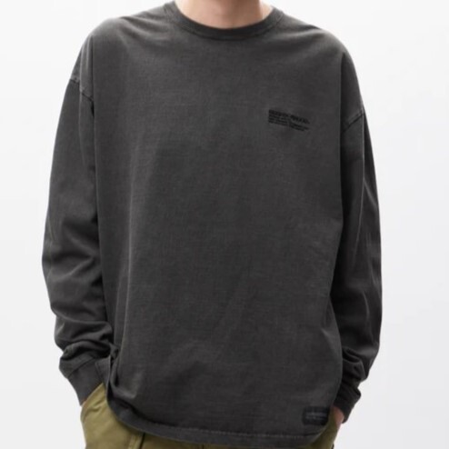 24春夏 ブラック Lサイズ PIGMENT DYED CREWNECK LS  ネイバーフッド NEIGHBORHOOD 型番 241UNNH-CSM01の画像1