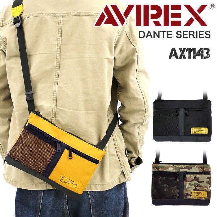 AVIREX DANTEシリーズ サコッシュバッグ AX 1143 ミニショルダーバック サコッシュ 斜め掛けバッグ アヴィレックス マスタード_画像1