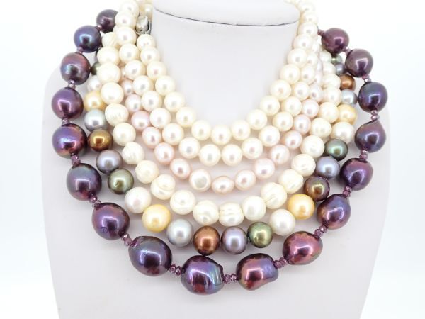 ●パール ネックレス 5点まとめ 真珠 バロック アクセサリー ジュエリー レディース ファッション小物 ソーティング_画像1