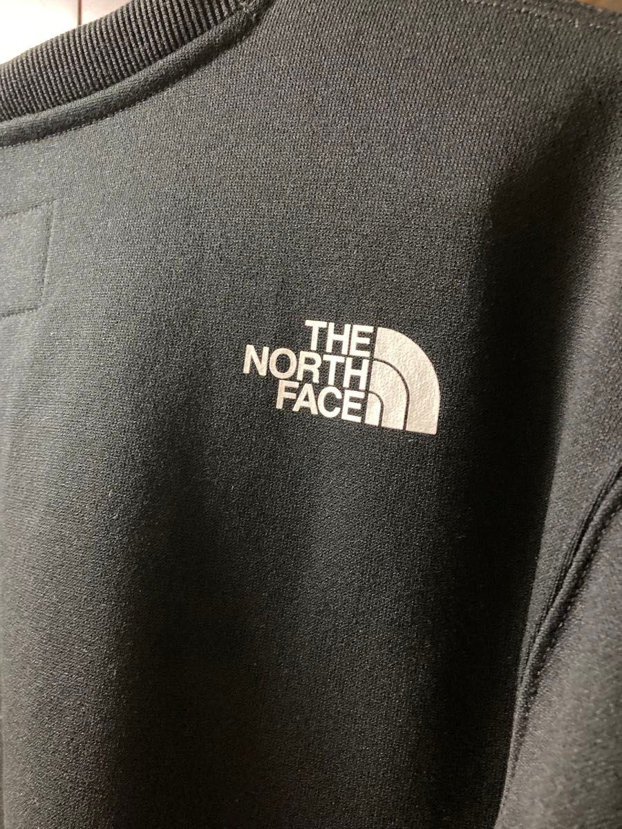 良品 THE NORTH FACE ノースフェイス スクエアロゴクルー スウェット トレーナー 裏起毛 NT62041 ブラックM