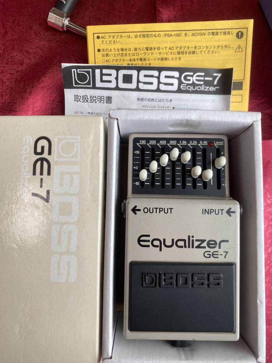 エフェクター イコライザー エレキギター ボス BOSS GE-7 7バンド EQ コンパクト Roland グライコ ローランド 動作品 即決落札送料無料