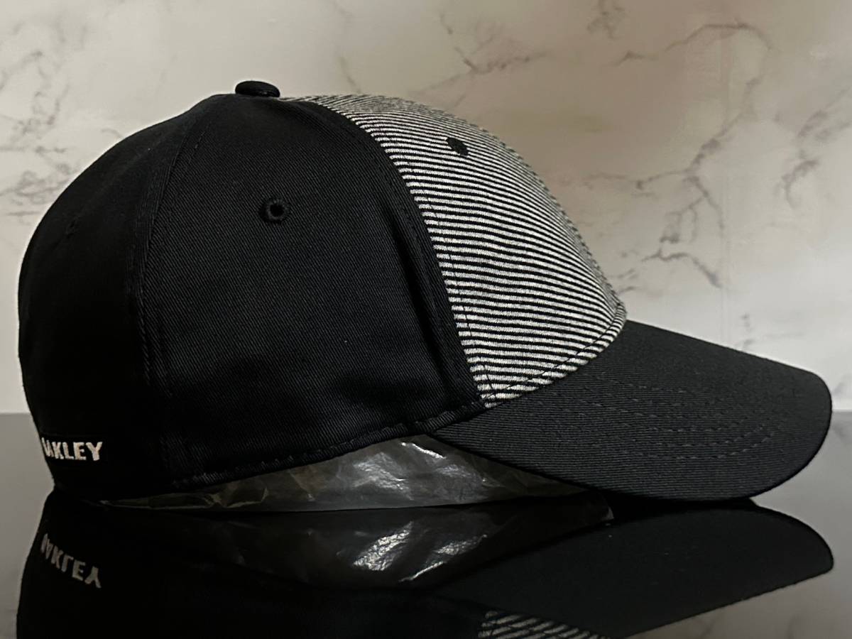 【未使用品】51F クール★OAKLEY オークリー キャップ 帽子CAP クールなシマ柄とブラックの伸縮素材にメタルピン《伸縮前59㎝～62㎝位迄》_画像4
