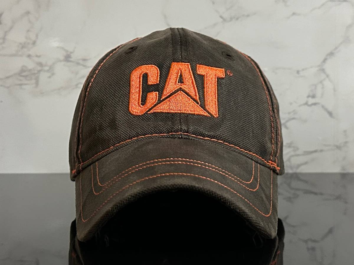 【未使用品】31B★Caterpillar CAT キャタピラー キャップ 帽子 クールなブラウンのコーティング素材にライトオレンジロゴ《FREEサイズ》_画像2