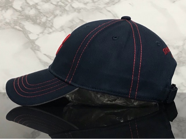【未使用品】67B★BRIDGESTONE GOLF ブリジストン ゴルフ キャップ 帽子 高級感のあるネイビーのコットン素材にレッドロゴ《FREEサイズ》の画像3