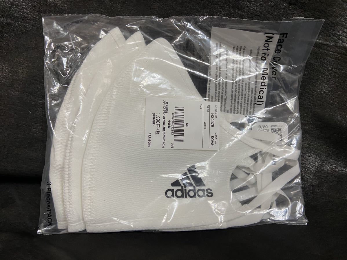 * обычная цена ¥1,990- adidas Adidas лицо покрытие маска 3 листов комплект sizeNS(15.25cm×17cm) уборная возможно *