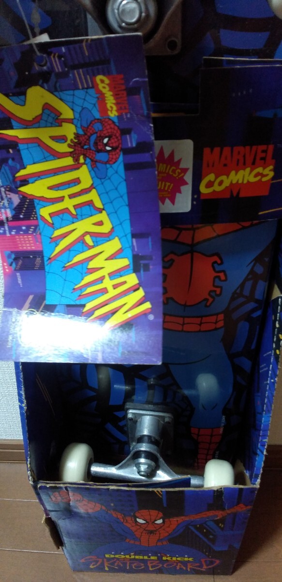 BURNT DOUBLE KICK SKATE BOARD Spider-Man skateboard retro Vintage Vintage interior Ame toy ma- bell 