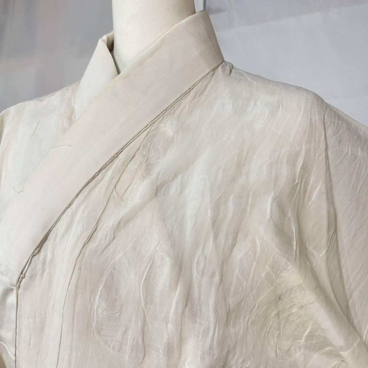 ●きもの翠● 本麻襦袢 白地 長襦袢 麻 リメイク 材料 素材 和装 和服 着物 #Y931の画像2