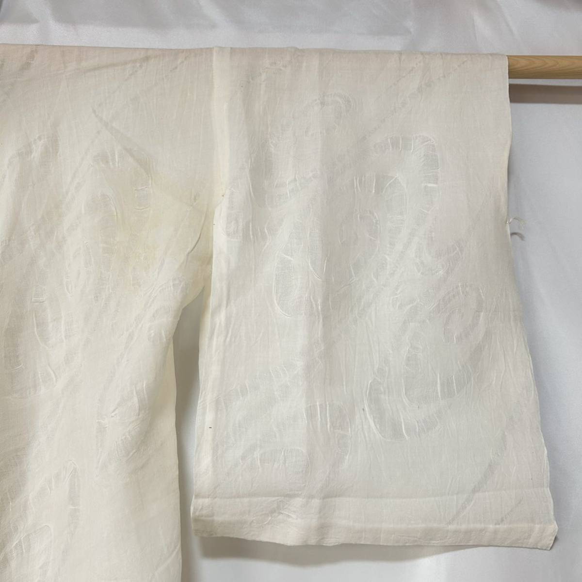 ●きもの翠● 本麻襦袢 白地 長襦袢 麻 リメイク 材料 素材 和装 和服 着物 #Y931の画像7