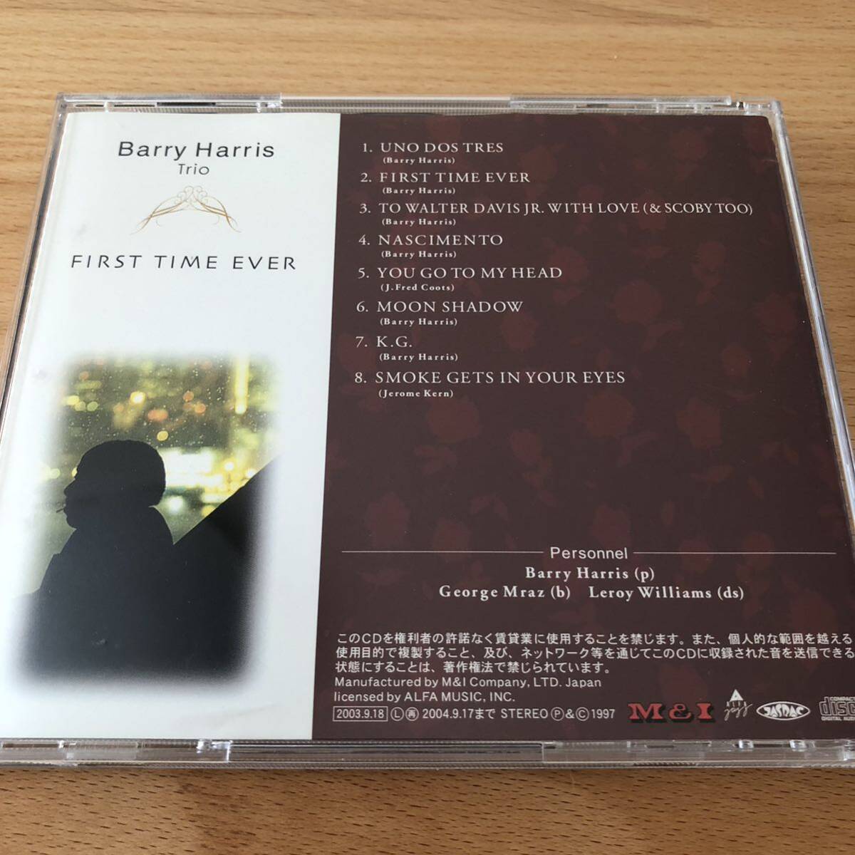 【CD】バリー・ハリス・トリオ／ファースト・タイム・エバー_画像3