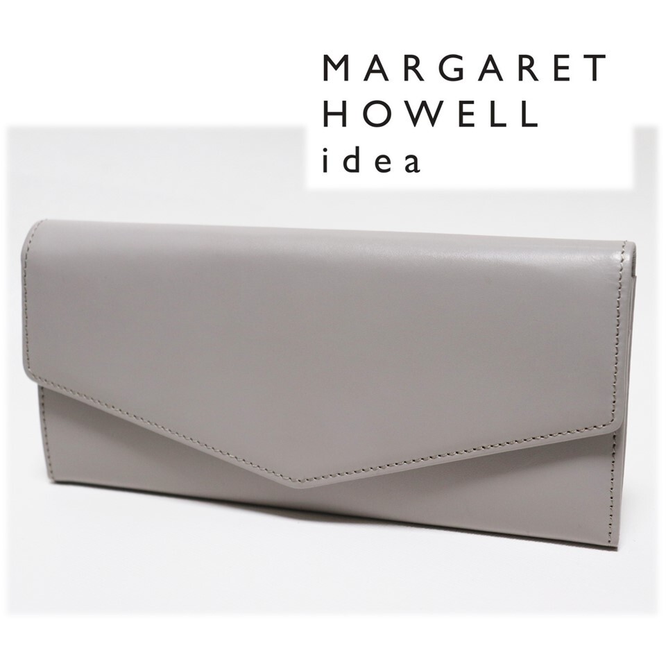 《MARGARET HOWELL idea マーガレット・ハウエル アイデア》新品【ロースバリー】レザーかぶせ式長財布 ウォレット A9539_画像1