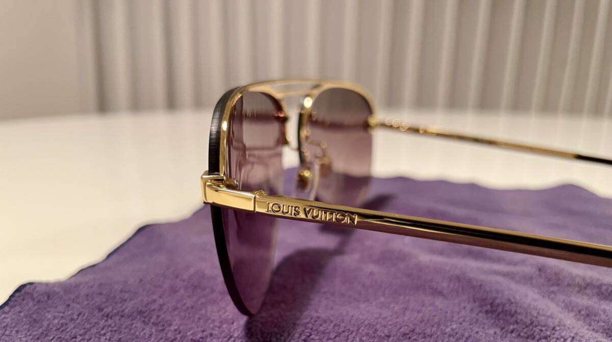 新品同様品 LOUISVUITTON ルイヴィトン クロックワイズ モノグラム ミラー ティアドロップ サングラス メガネ 眼鏡 ゴールドの画像7