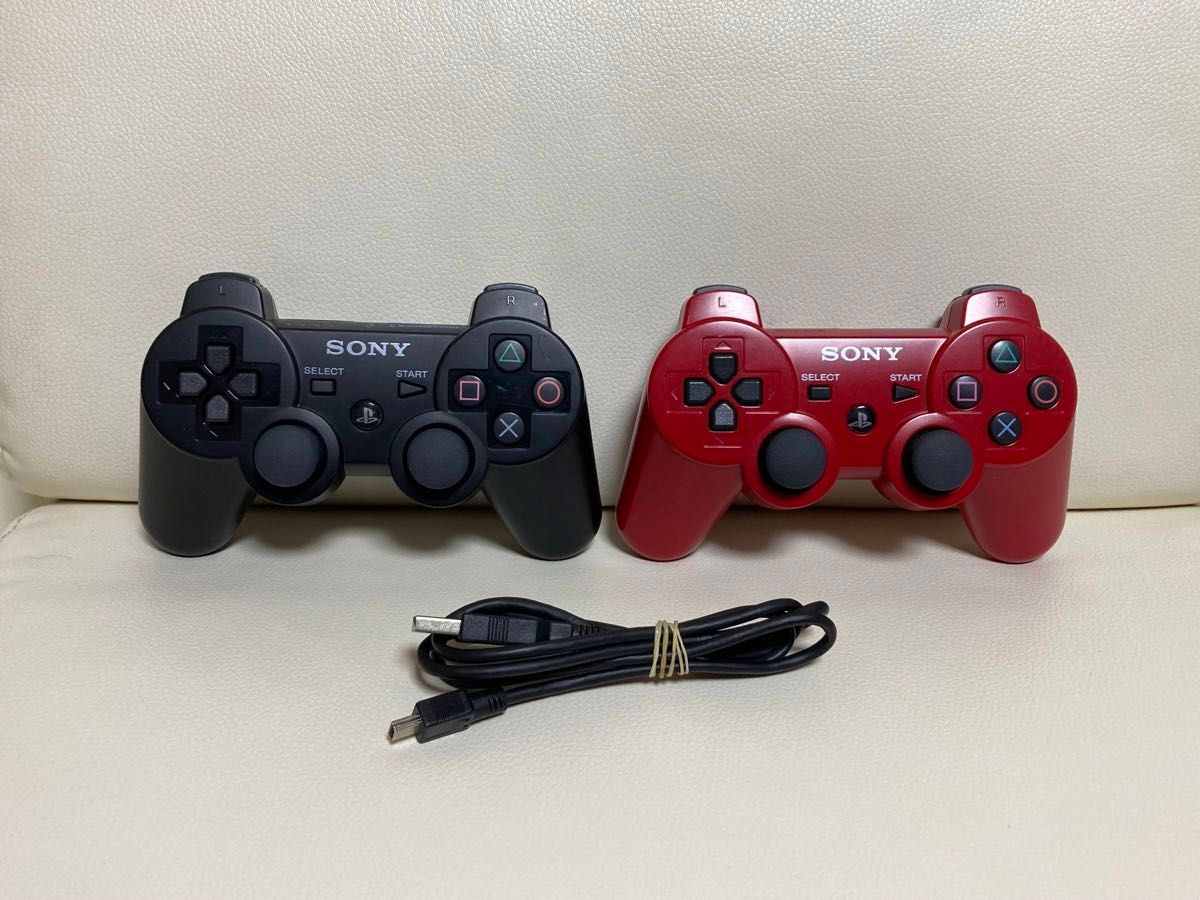 ワイヤレスコントローラー DUALSHOCK3 デュアルショック3 2個セット USBケーブル SONY純正品 PS3 プレステ3