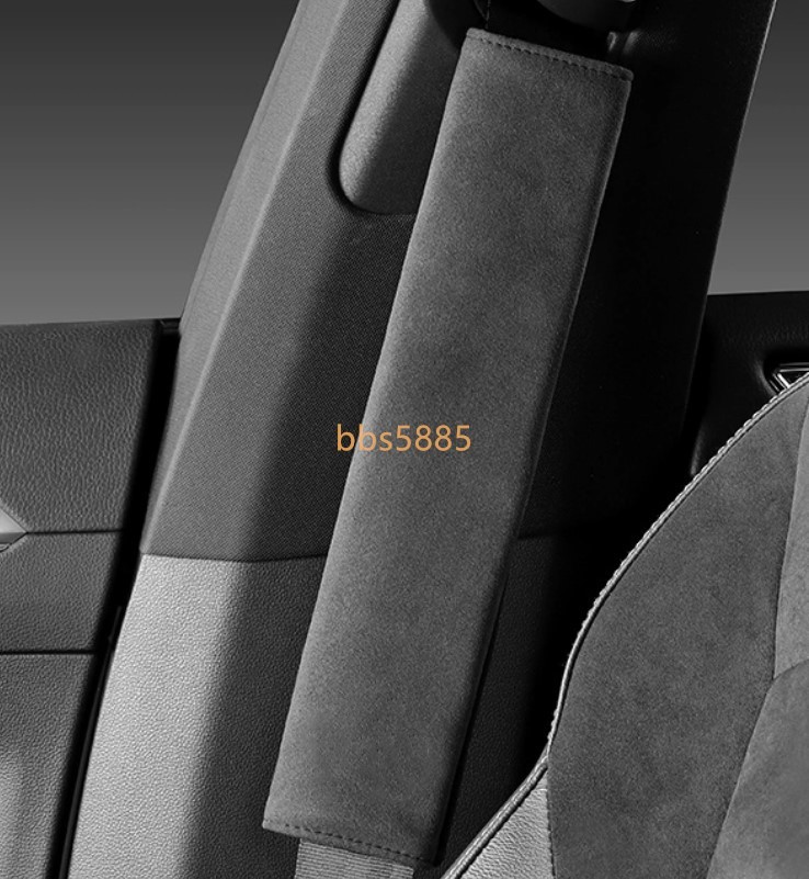 レクサス スエード素材　高品質 レクサス シートベルトカバー LEXUS IS LS RX NX CT LC RC GS LX3D熱圧印ロゴ シートベルトパッド_画像2
