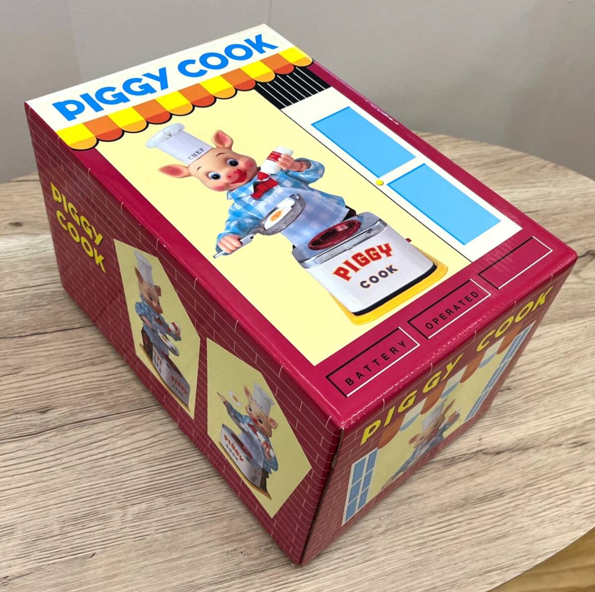 #915【新品未使用】TOMY創業80周年 記念特別限定商品『PIGGY COOK 3000体限定』ブリキ玩具 入手困難 絶版品 ピギーコック 輸送箱付【希少の画像1