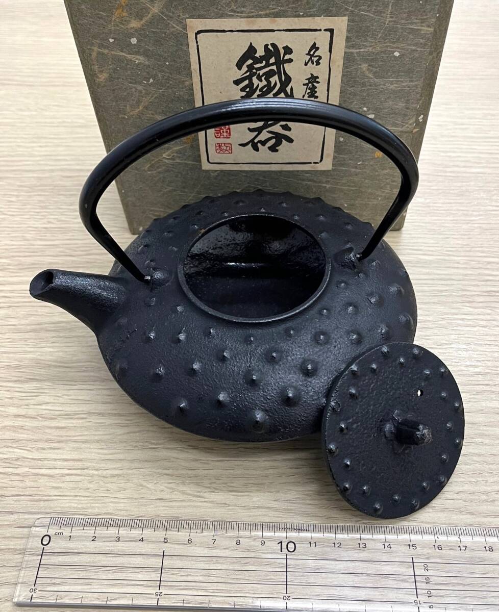 #125【茶器福袋】お買い得『美濃焼 翔山　青い花煎茶揃』『人気の南部鉄器 鉄瓶』『湯呑10客揃え』茶器 セット おもてなし【未使用】_画像6