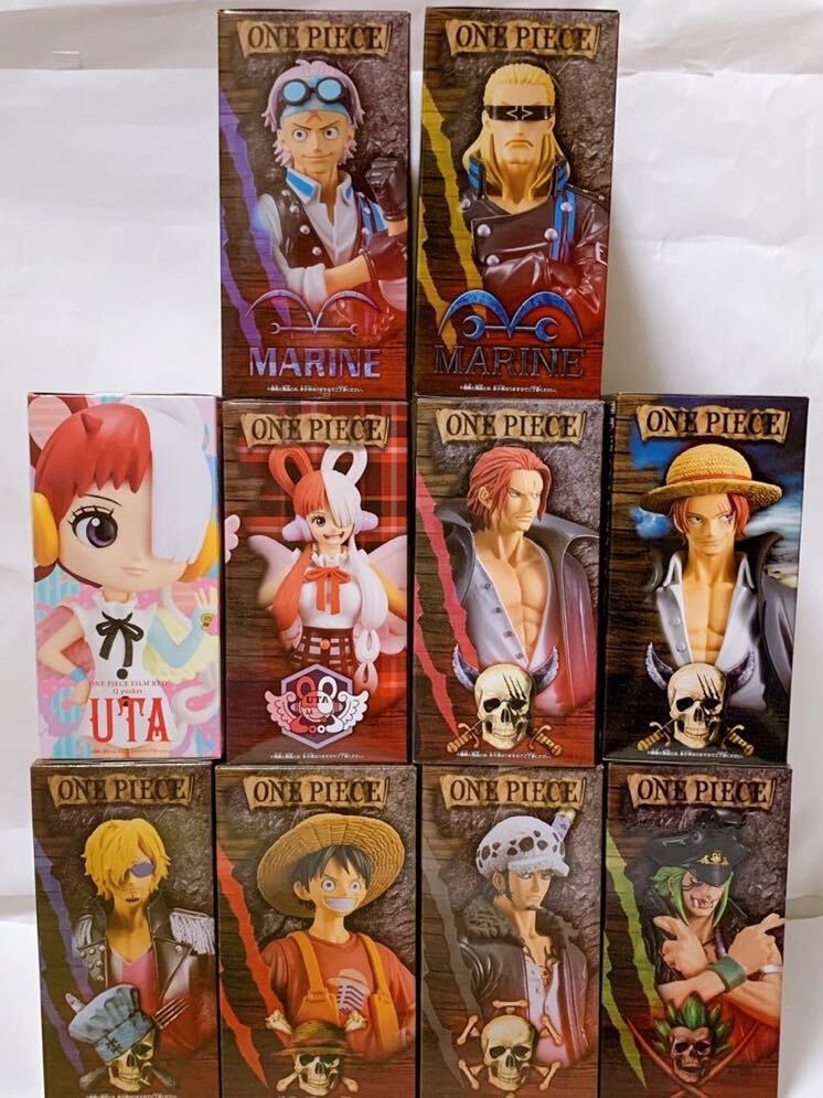 新品・送料無料【325】ONE PIECE FILM red ワンピース レッド　フィギュア　10点 DXF Qposket ウタ シャンクス ルフィ ほか GRANDLINE 