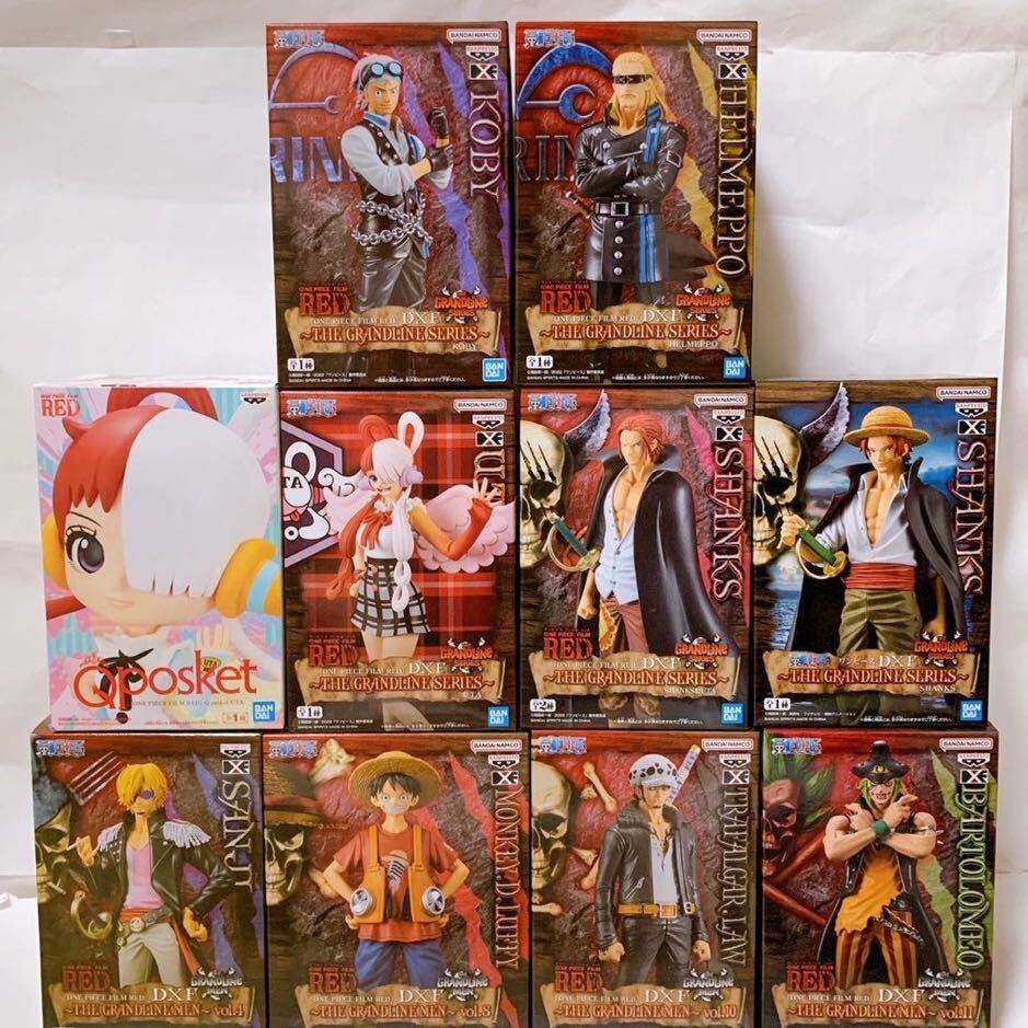 新品・送料無料【325】ONE PIECE FILM red ワンピース レッド　フィギュア　10点 DXF Qposket ウタ シャンクス ルフィ ほか GRANDLINE 