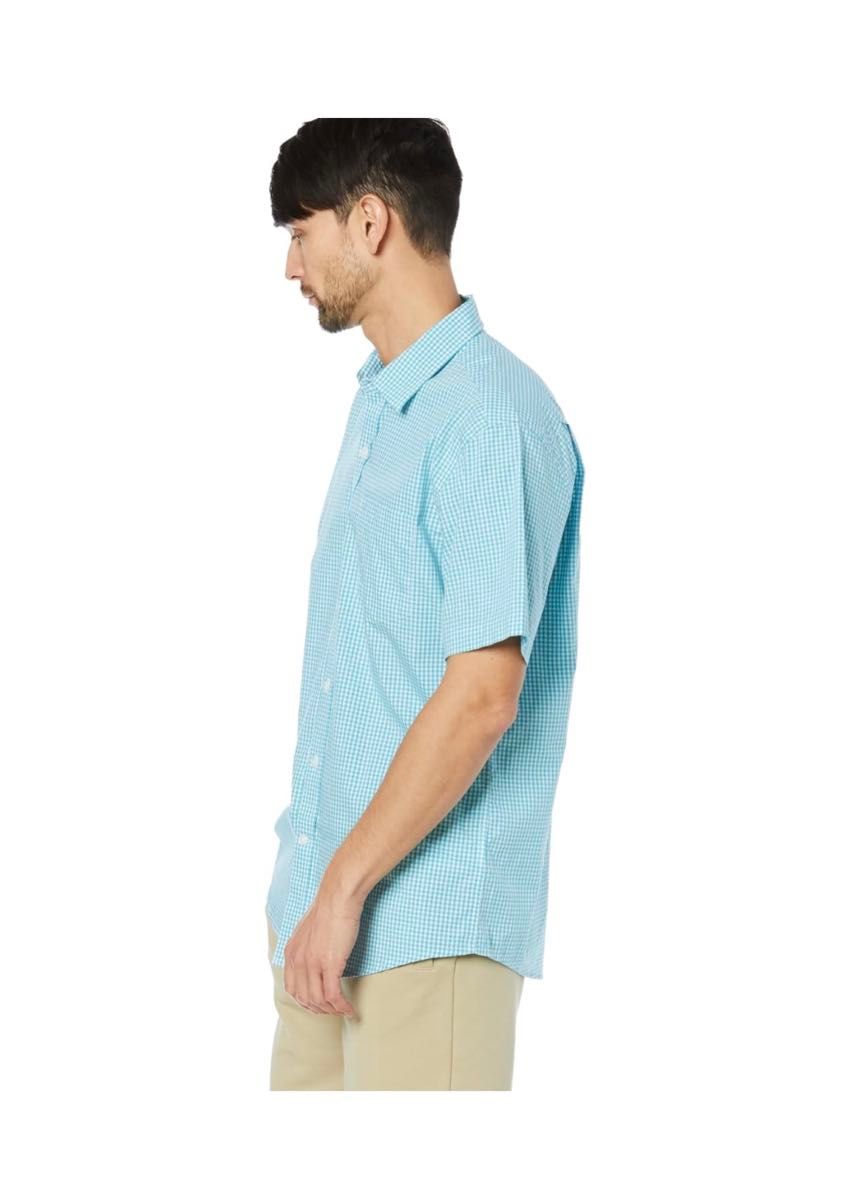ボタンダウン シャツ 半袖　チェック　[Amazon Essentials] ポプリンシャツ レギュラーフィット メンズ ネイビー