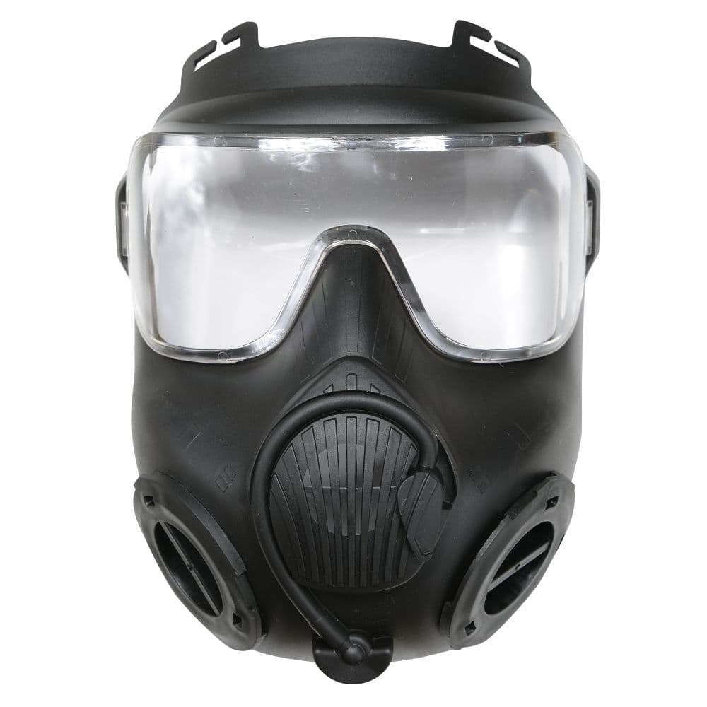 フルフェイスガード M50ガスマスク型 ヘルメット装着アダプター付 [ ブラック / クリア ] フェイスマスク サバゲ―装備_画像1