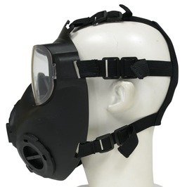 フルフェイスガード M50ガスマスク型 ヘルメット装着アダプター付 [ ブラック / クリア ] フェイスマスク サバゲ―装備_画像3