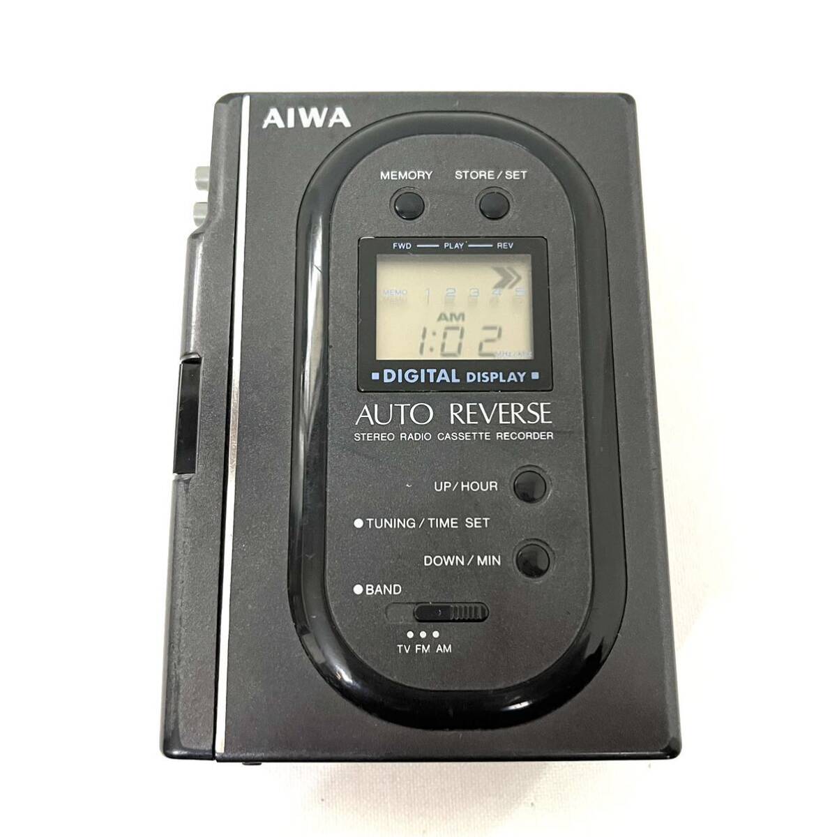 【動作未確認】 AIWA カセットボーイHS-J15 アイワ STEREO RADIO CASSETTE RECORDER ポータブルカセットプレーヤー_画像1