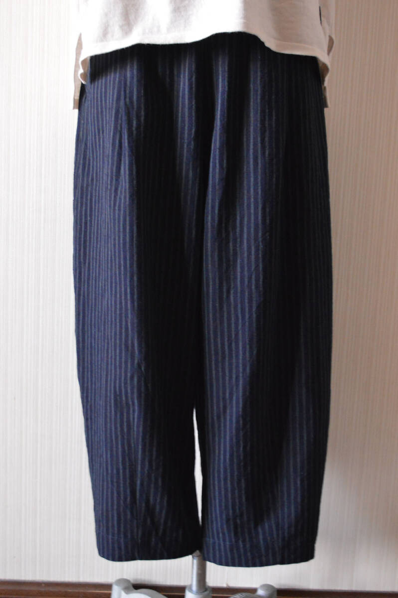 ※着物リメイク/藍染・縞木綿のバルーンパンツ・布団の側・古布※_画像3