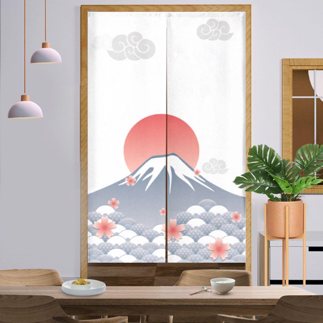 汚れにくい素材 ナイロン のれん 富士山 85cm ×90cm_画像1