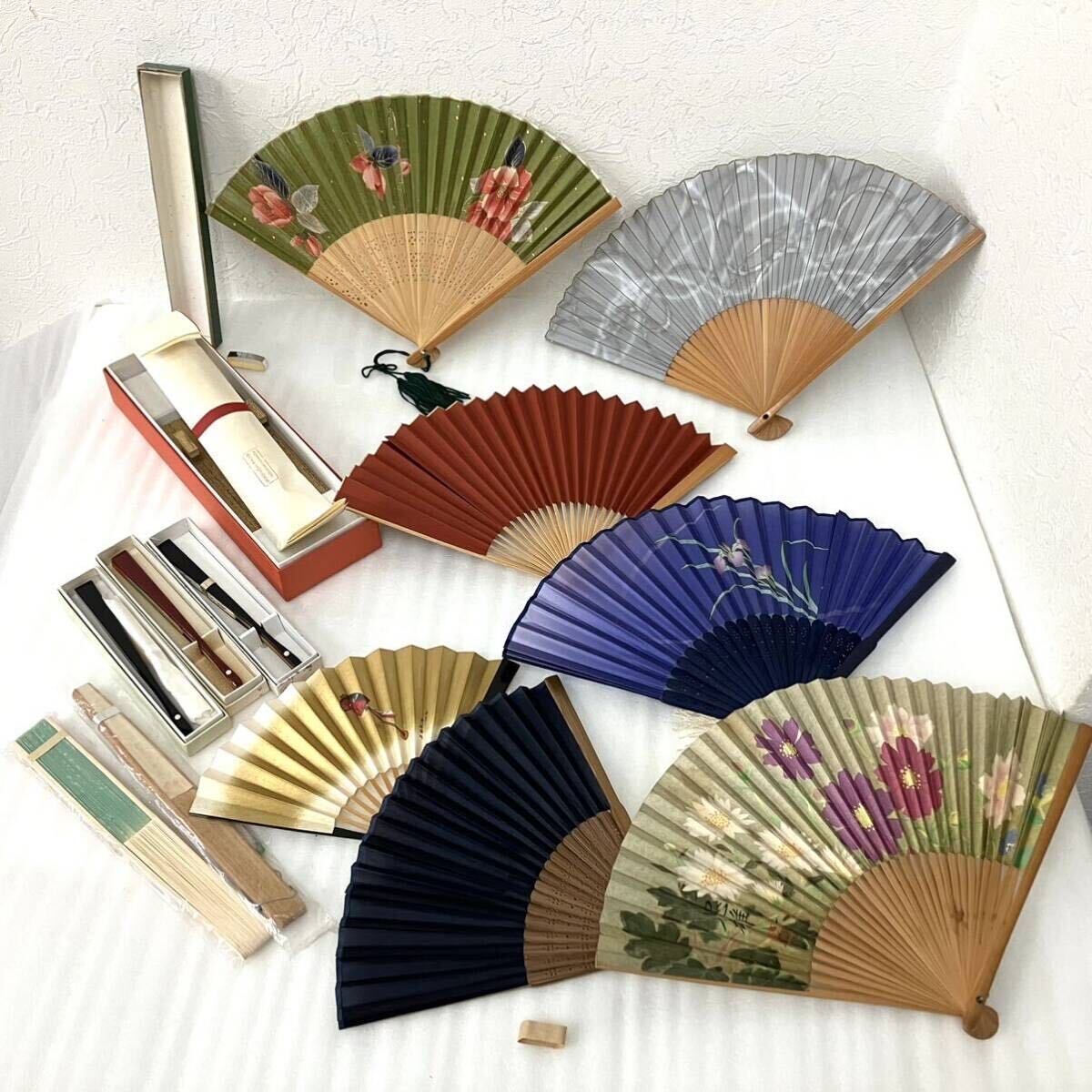 100ps.@ and more Mai . fan set sale sense ... Mai .. side .... wistaria . shop kimono small articles .. wide .. thing culture Japan dancing calligraphy handicraft Kyoto China 