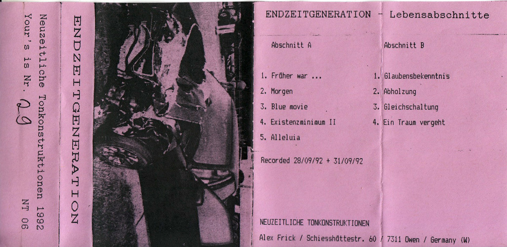 【カセット】ENDZEITGENERATION - Lebensabschnitte【1992年/Industrial/NDW】_画像3