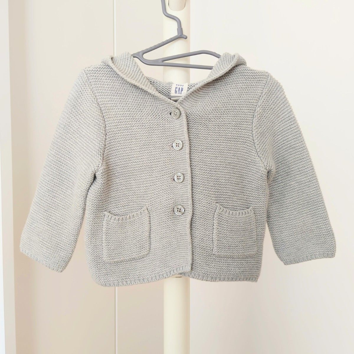 babygap ベビーギャップ グレー ニット カーディガン フード 耳付き