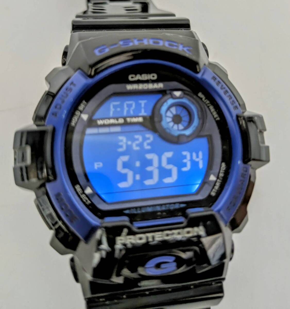 【稼働品】G-SHOCK G-8900A 3285 CASIO SHOCK RESIST ショックレジスト/耐衝撃構造 防水 デジタル腕時計 カシオ ブラック ブルーの画像10
