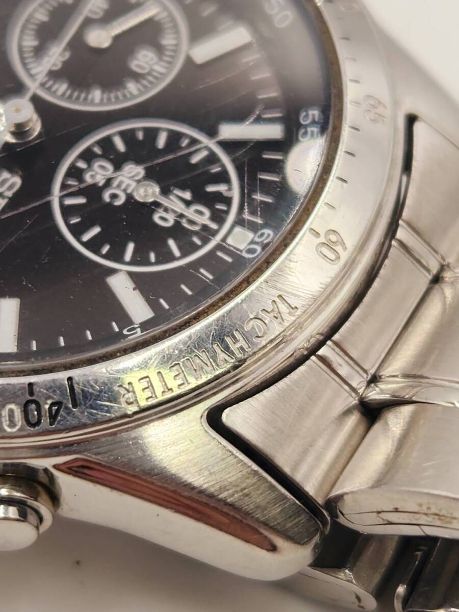 SEIKO 7T92-0DW0 クロノグラフ 時計 黒文字盤 100M シルバーカラー クォーツ メンズ_画像4