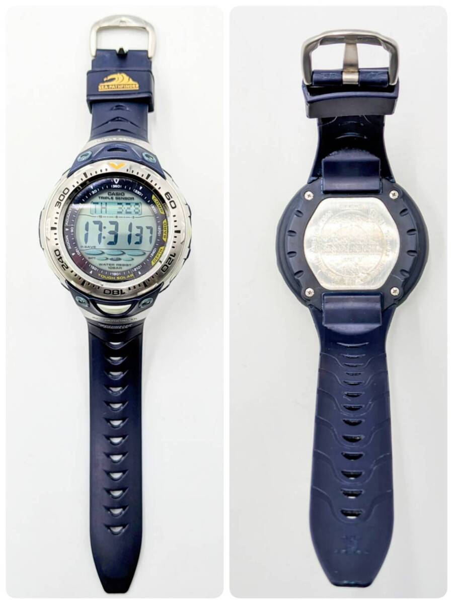 稼働品 CASIO SPF-70J 2824 SEA-PATHFINDER カシオ シーパスファインダー ソーラー 腕時計 防水 潜水 水深 水温 シュノーケル 電池新品_画像5