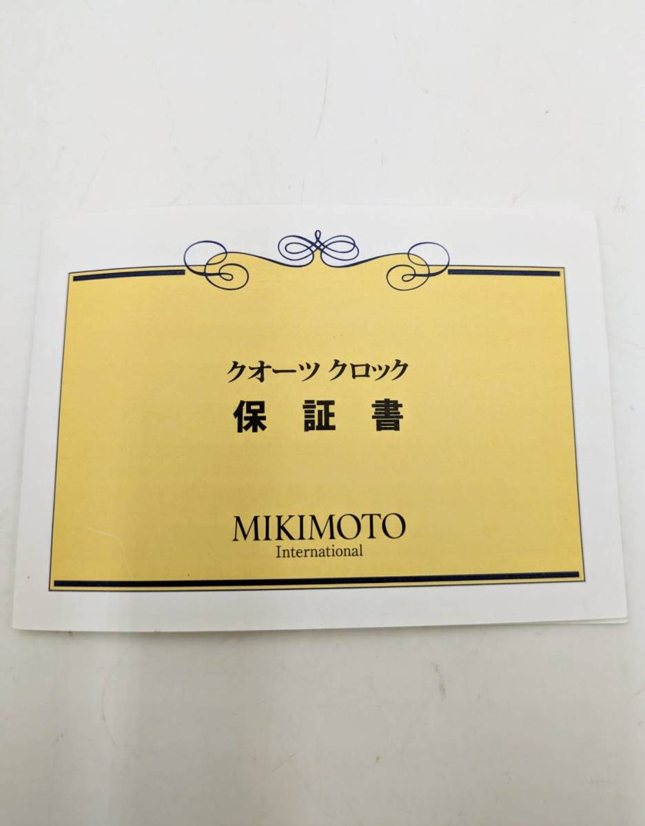 【稼動品】MIKIMOTO/ミキモト NNS-561E パール付 アーチ型 ブランシュール フラワー クォーツ 置き時計 箱有 真珠 花柄 シルバー ホワイト_画像9