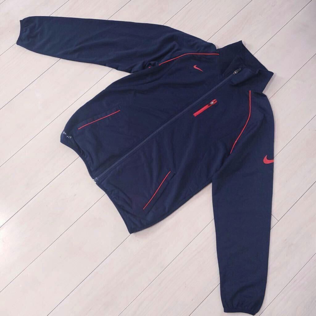 NIKE ナイキ ジャージ 上下 セット 紺 セットアップ MEN'S パンツ メンズ Sサイズ ドライフィット スポーツウェア_画像2